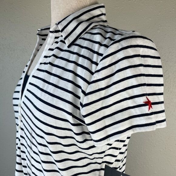 NWT Liz Claiborne Striped Polo Top Size M - Picture 4 of 9